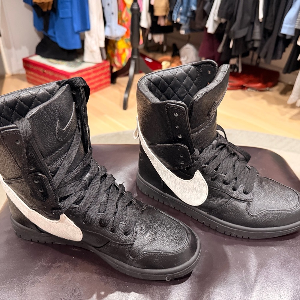 Ricardo Tisci Nike Black and White High-Top Sneakers